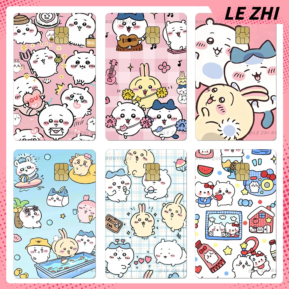

Creative Anime Chiikawa Credit Card Debit Card Stickers Cartoon Diy Waterproof Pvc Bank Card Bus Metro Film Cover Sticker Gift
