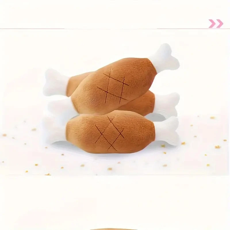 1pc Chicken Leg Design Pet Grinding Teeth Squeaky Plush Toy, ChewingToy For Dog Interactive supply