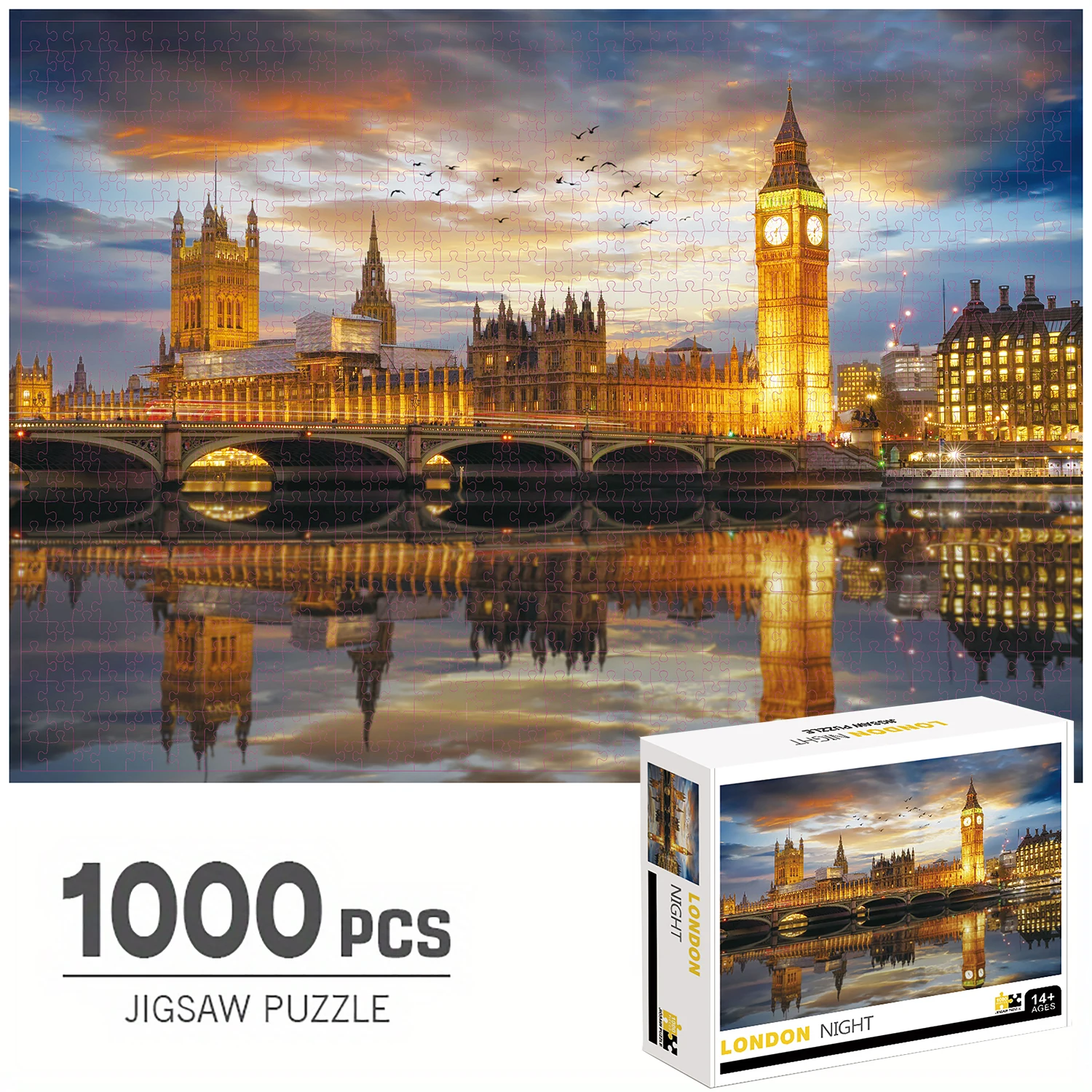 

1000 Pieces Jigsaw Puzzles, London Night, Adults Large Puzzle Toys Gift Intellectual Decompressing Fun Family Game