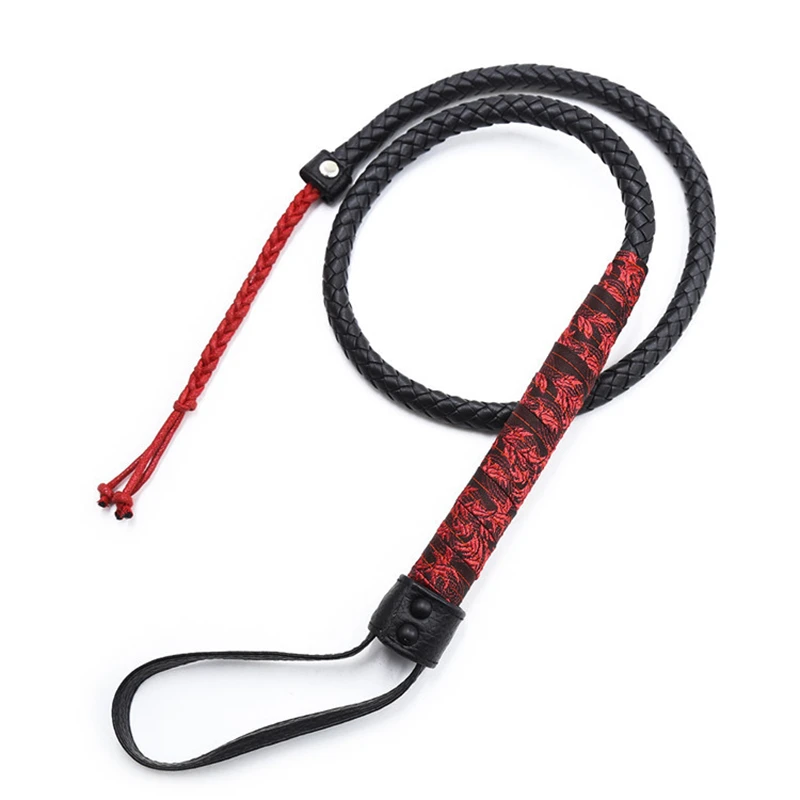 72CM PU Leather Horse Whip Handmade Leather Bullwhip Supplies,Equestrianism Horse Crop