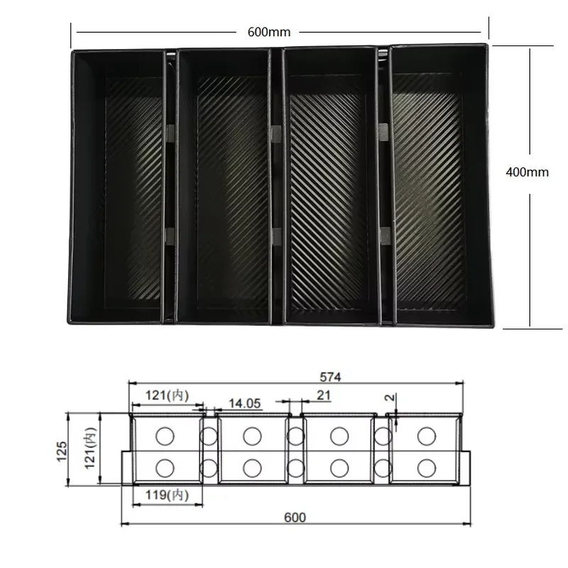 Custom Size Commercial Baking Pan Food Grade Non Stick Bread Loaf Tin 1200g Toast Box for Bakery Professional Manufacturer