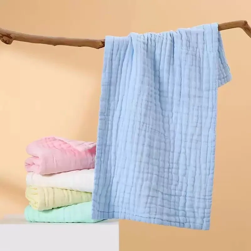 Pure Cotton Muslin Baby Bath Towel Belly Cover Ultra Soft Absorbent Saliva Towel Burping Cloth Rectangular Newborn Home Fabric