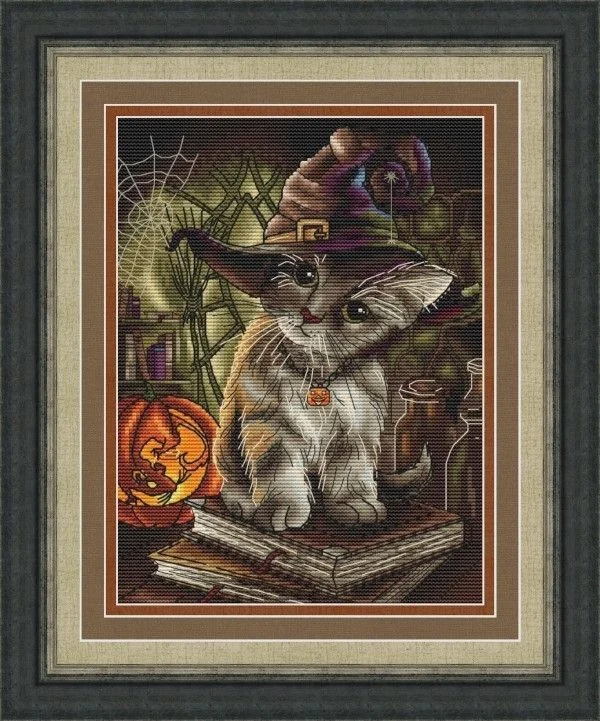 Little Wizard Cat 28-34  Canvas Cross Stitch Embroidery Set Hobby Magic Room Decor Design A Bustling City Rainy Street 