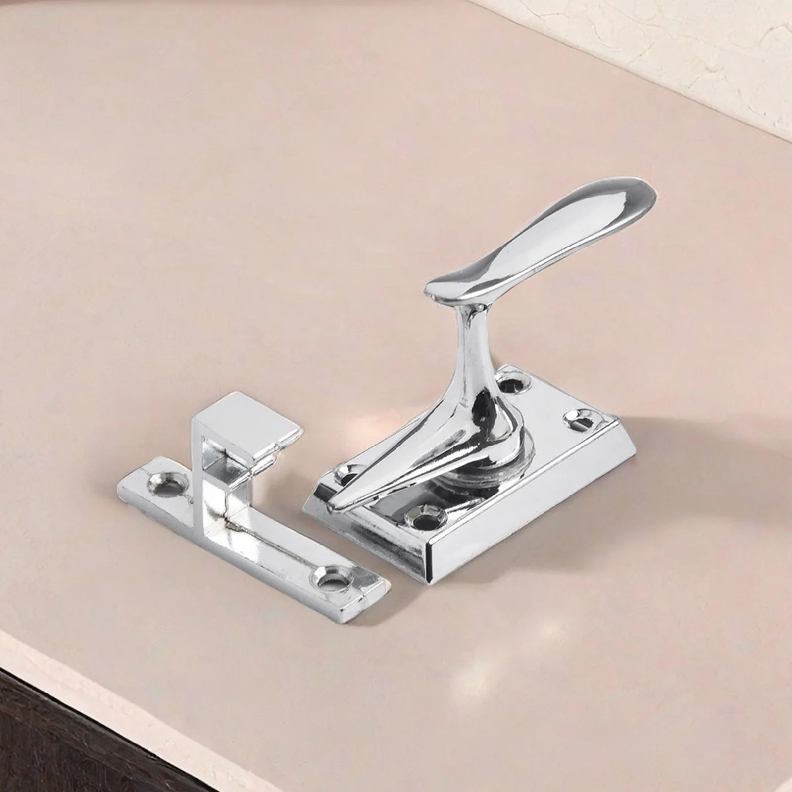 

Zinc Alloy Stainless Steel Window Door Latch Lever Rotation Latches With Screws Shiny Anti-Theft Window Door Latch Lock Hardware