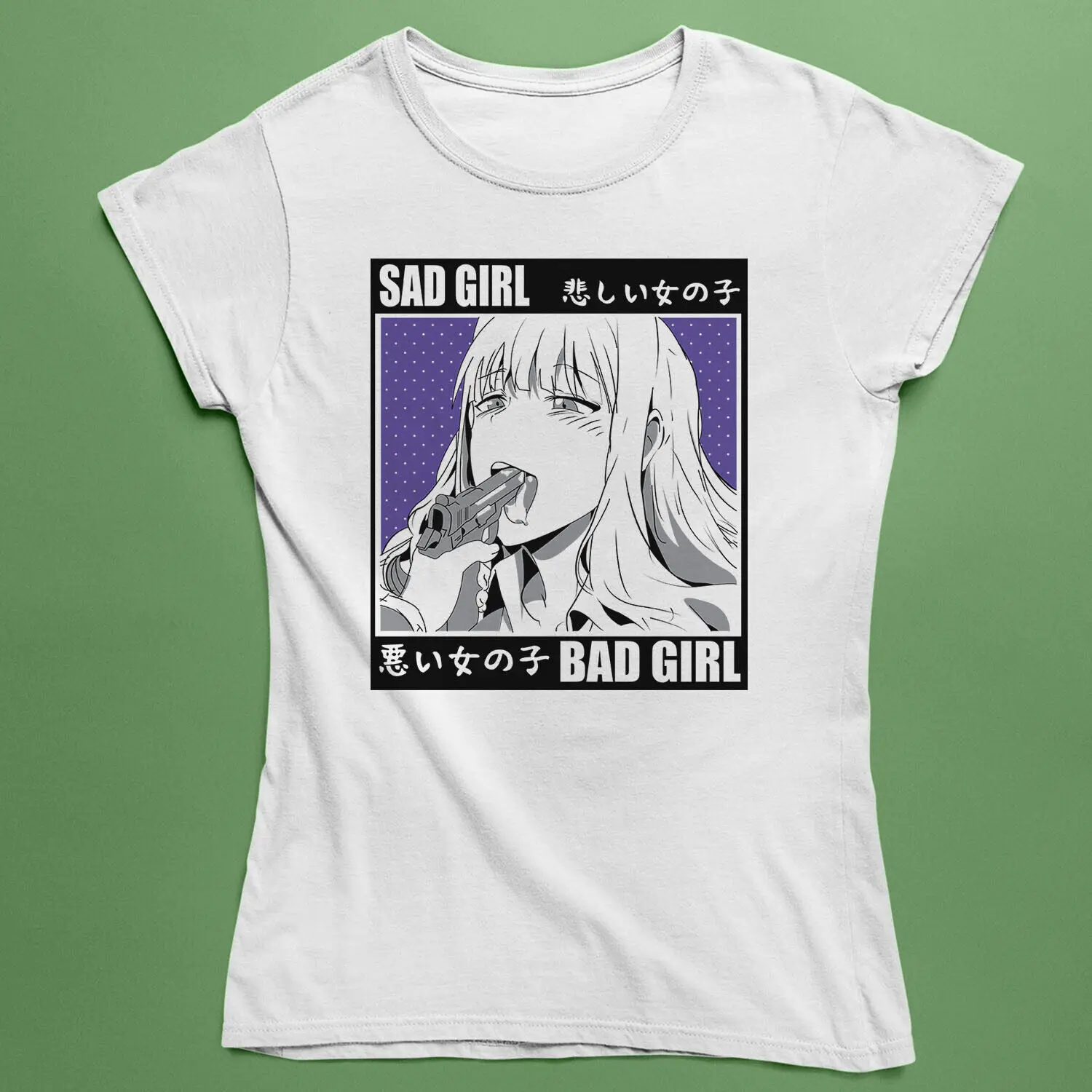 เสื้อยืด hentai Sad GIRL-HAD Girl Anime ART-ผู้ชายผู้หญิงเสื้อยืดเด็ก