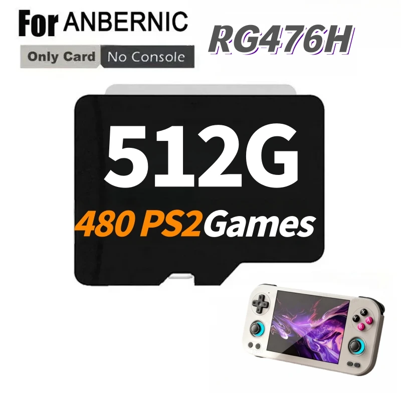 For ANBERNIC RG476H Memory Card TF Card Portable PS2 Handheld Game Console Card 80000 Games PS2 512G 256G 128G Game Card Gift