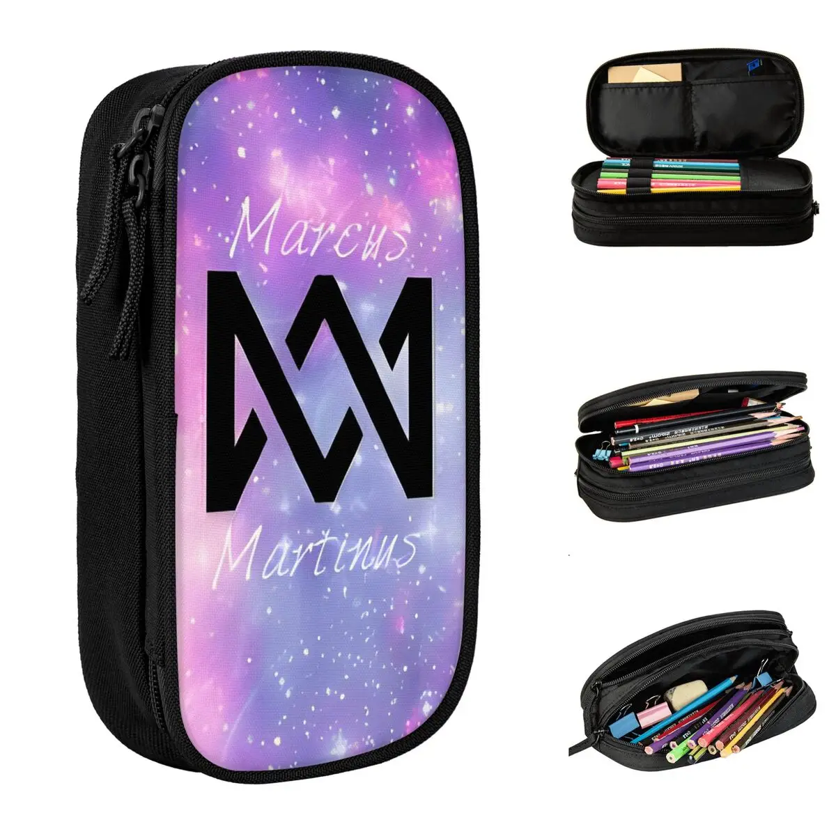 مقلمة ريترو ماركوس ومارتينوس توين بويز حقيبة أقلام رصاص مم سنجر مدرسة مقلمة صبي فتاة قماش الرسم اللوازم المدرسية