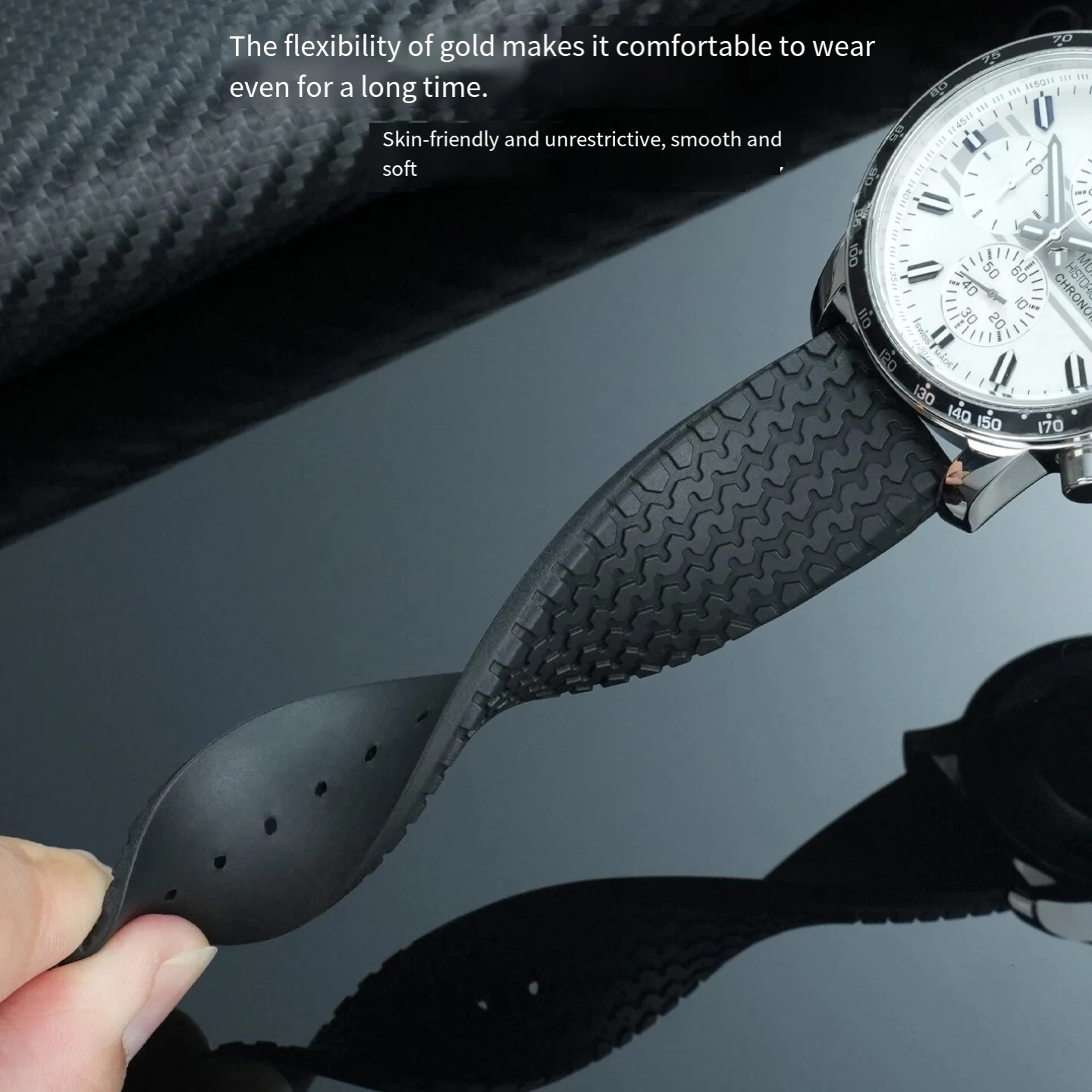 Fluoro Rubber Watch Strap for Chopard MILLE MIGLIA Racing 168511 Men's Dust-Proof Band 21/23mm | Durable & Anti-Sweat Replacemen