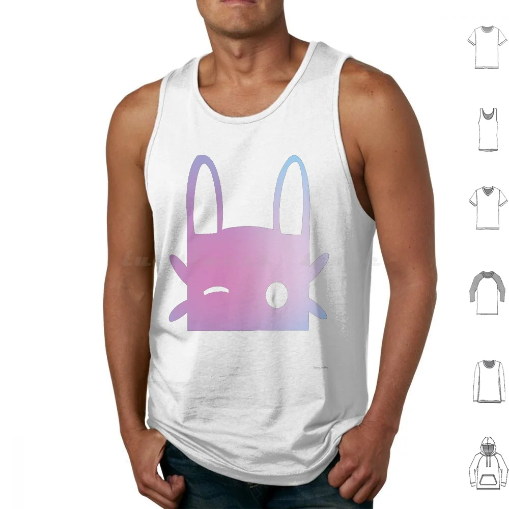 Jade Rabbit Winking Ombre Tank Tops Print Cotton Jade Rabbit Gun Winking Ombre