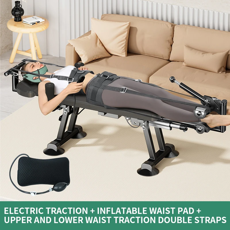 Cervical and lumbar spine electric traction trainer, soothing device, leg stretching and fitness, home waist stretching equipmen