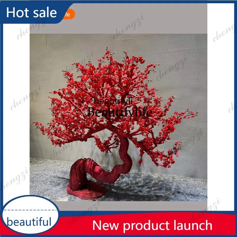 A09    Simulation Plum Tree Decoration Landscape Tree Shaped Tree Indoor Greenery Landscaping Fake Trees Floor Ornaments