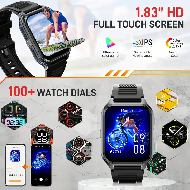 IUTECH P73 Smart Watch 2024 Bluetooth Conneced Call Watches 3ATM Waterproof Relojes Smart Wrist Watch For Men Women Smarthwhatch