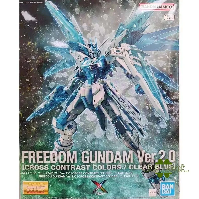 

Genuine Original BANDAI MG 1/100 Freedom Gundam Ver. 2.0 [Cross Contrast Colors / CLEAR BLUE] Anime Figures Assembly Model Toy