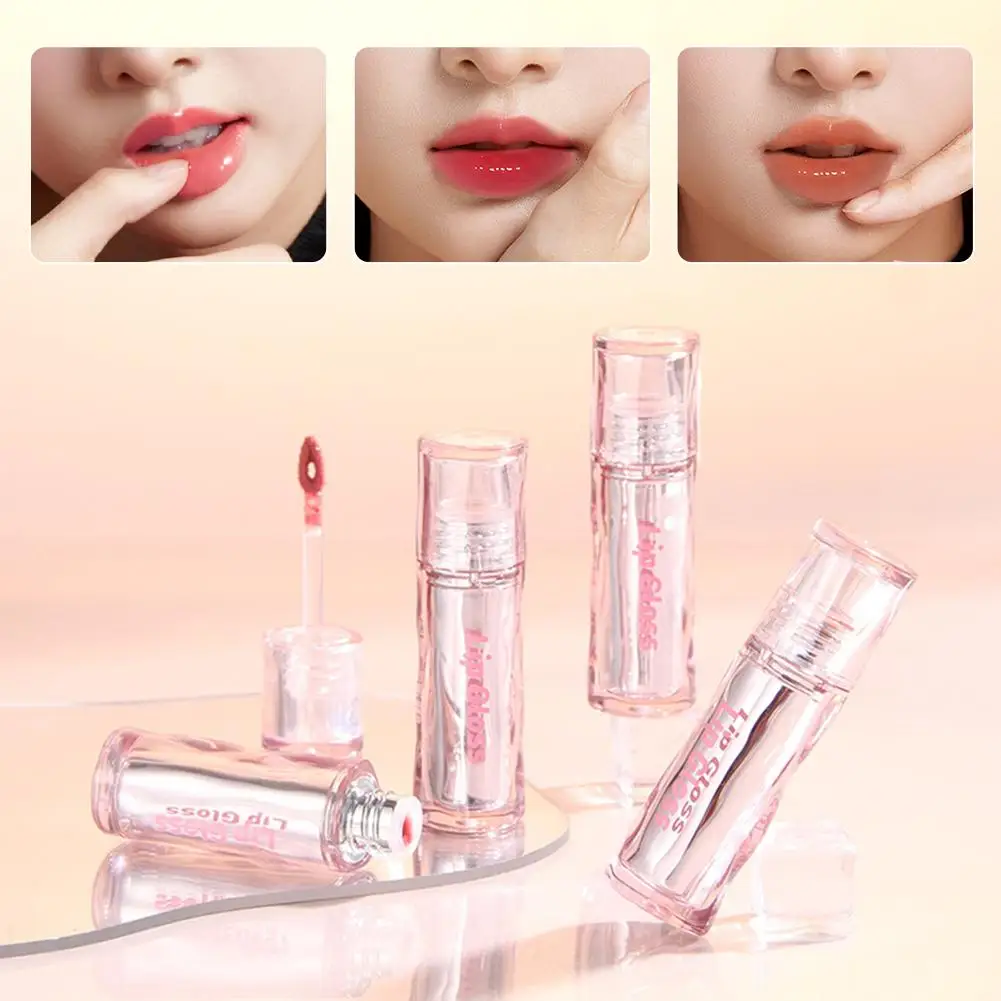 Water Light Mirror Lip Gloss, Natural Whitening Lip Finish, Lip Plumper Moisturizing 1PCS Shining with Essence Non-Sticky F6W4