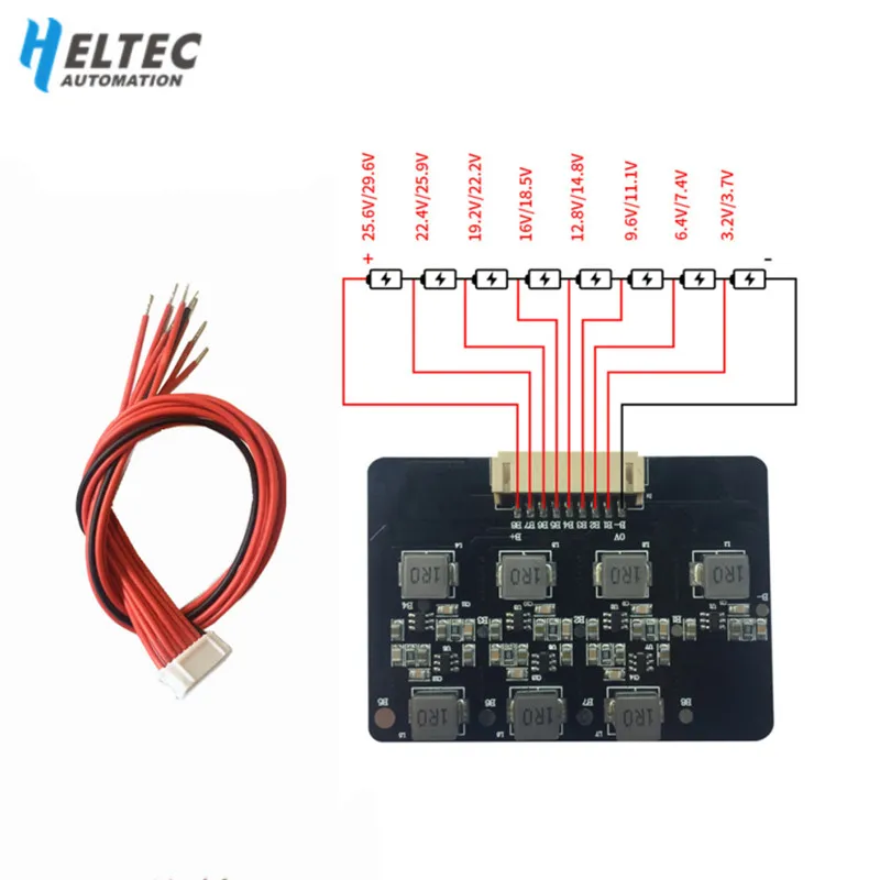 

2S-8S 1.2A Balance Li-ion Lifepo4 Lithium Battery Active Equalizer Balancer Inductive Energy Transfer Board BMS 3s 4s 5s 6s 7s