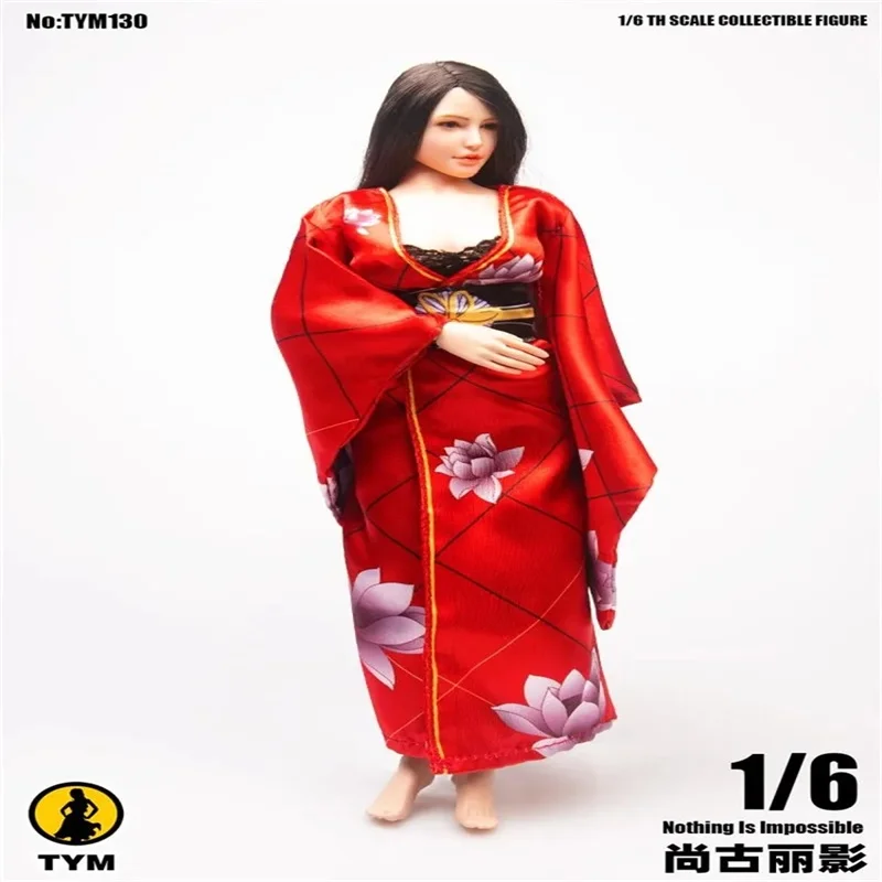 TYM130 1/6 Female Soldier Shang Guli Fashion Red Kimono Suit Model High Quality Fit 12'' Action Figure Body In Stock