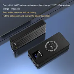 Portable Power Bank Case 6*18650 USB Battery Storage Box For Phone Charging DIY Battery Shell With Cables