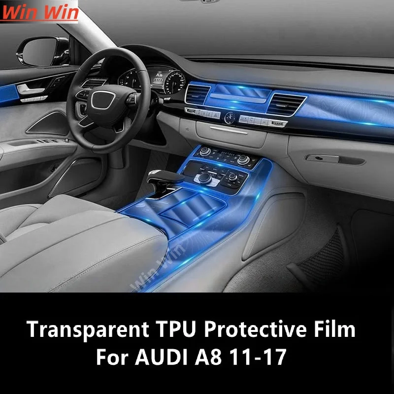 

Для AUDI A8 11-17 салон автомобиля, центральная консоль, прозрачная защитная пленка из ТПУ, ремонтная пленка против царапин, аксессуары для ремонта
