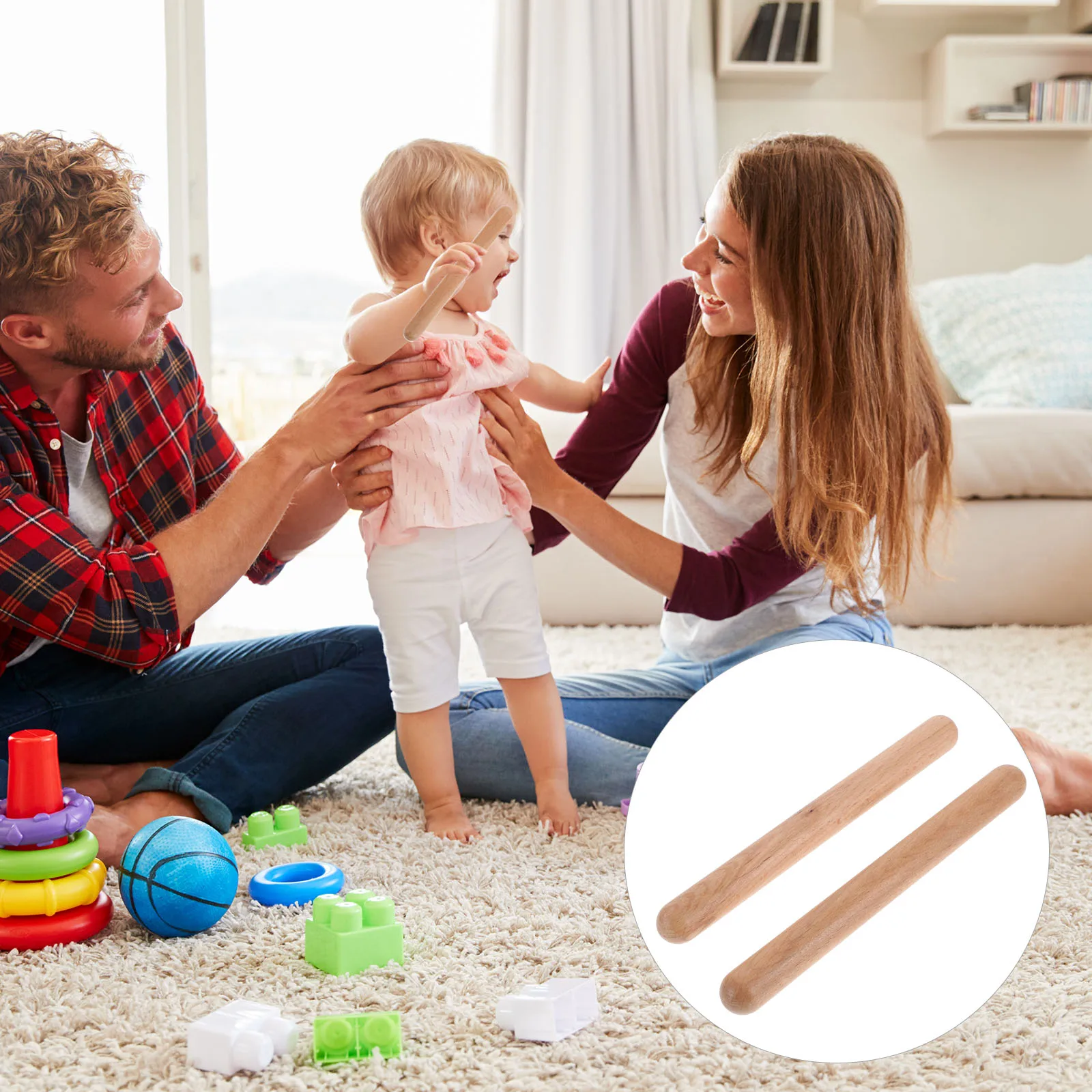 

3 Pairs Rhythm Stick Drummer Accessories Percussion Instrument Music Claves Sticks Musical Kids Toys for Instruments