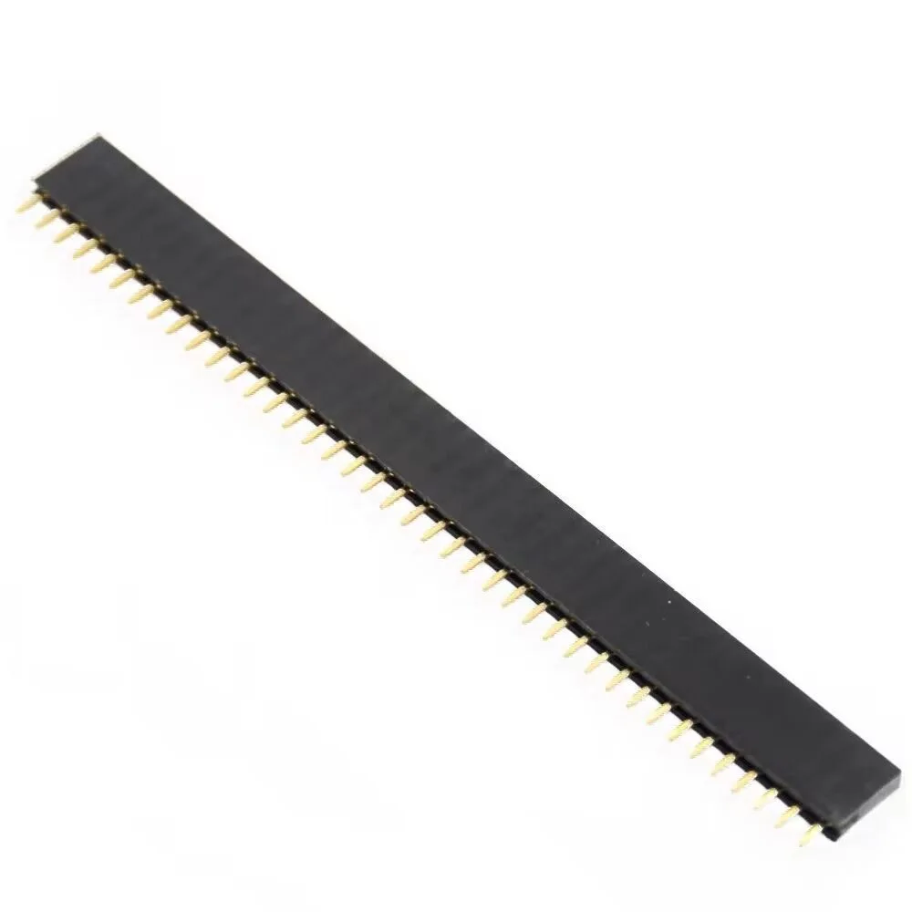 100PCS 2.54MM Pitch 40Pin Single Row Female Pin Socket PCB Connector Single Row Mother