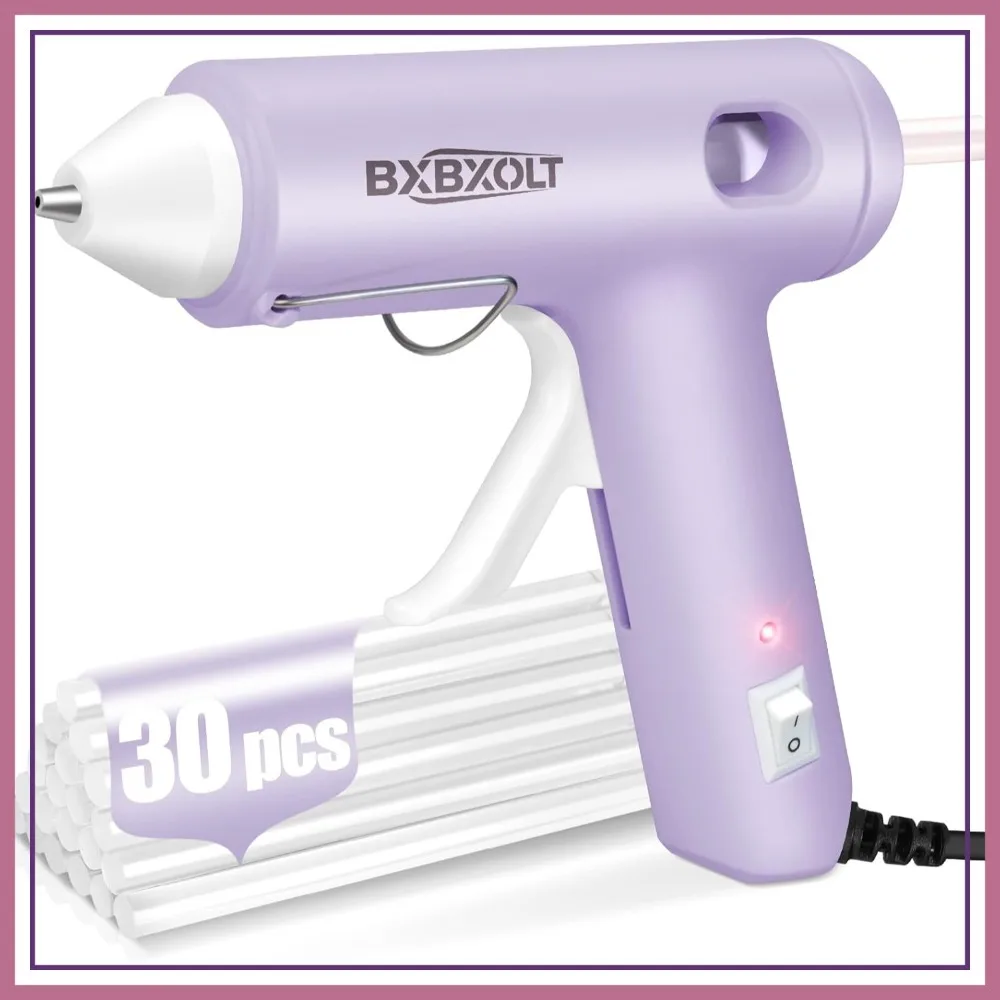 

30W Hot Glue Gun Set with 30 Glue Sticks, Fast Preheating for Crafts, DIY, Home Repairs & School Projects, Light Purple
