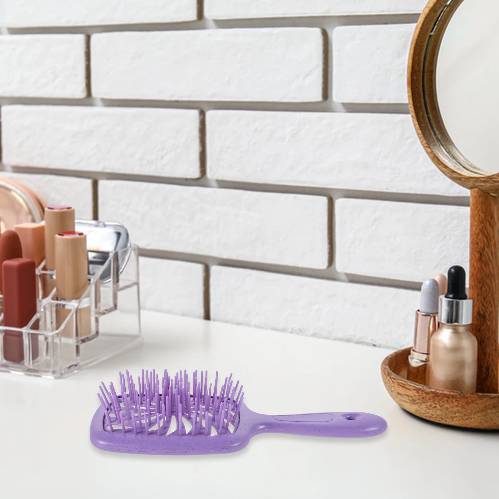 

Hair Brush for Hollow Styling Comb Scalp Volumizing Teeth Detangler Combs Purple Plaiting Tool Portable