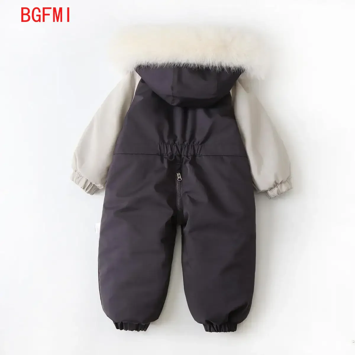 1-5Y Korean Children's Clothing Winter Baby Color Blocking Thin Velvet Jumpsuit  Hooded Boy's One Piece Clothes Casual Ski Suit