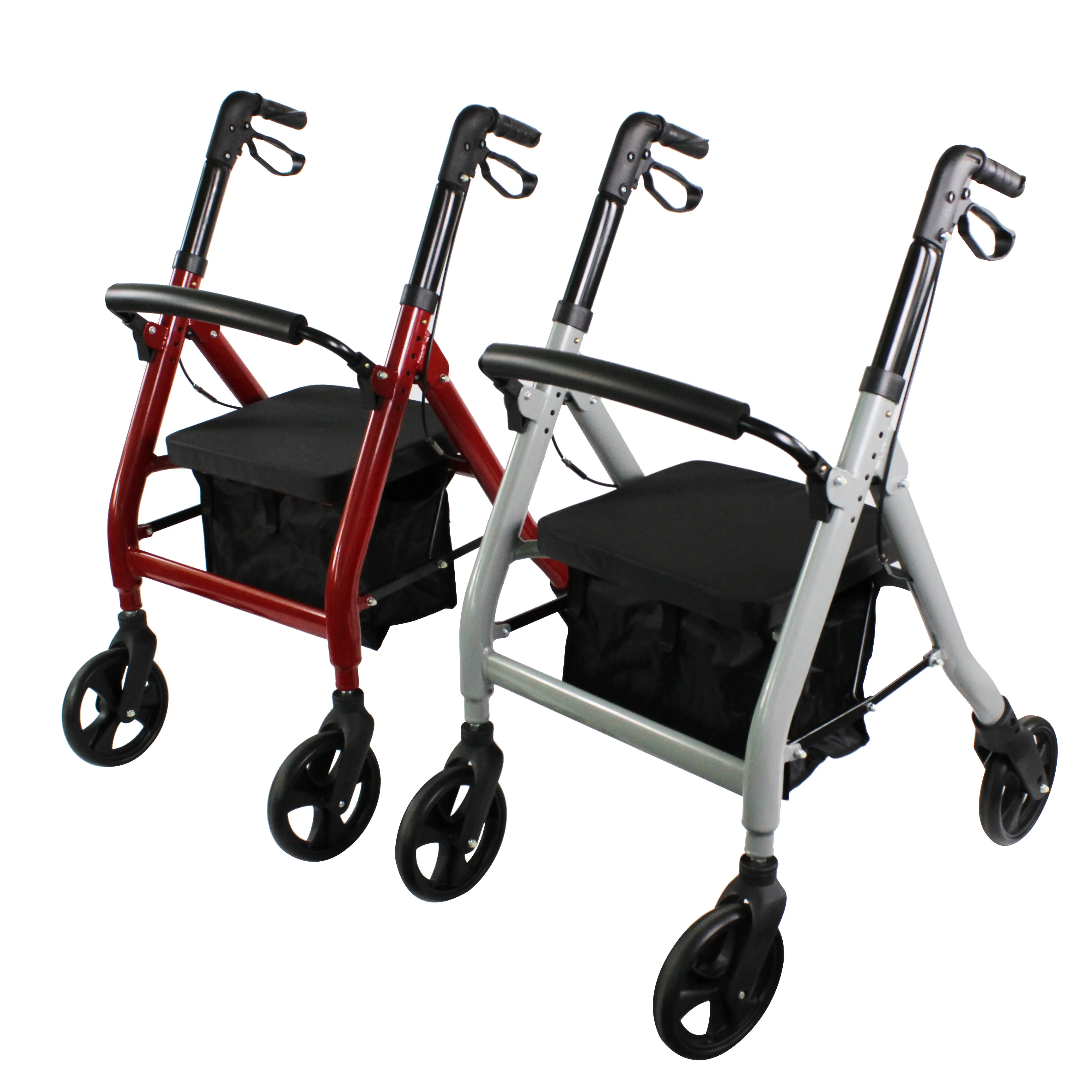 Durable Four Wheels Folding Design Deluxe Disabled Rollator for Elderly