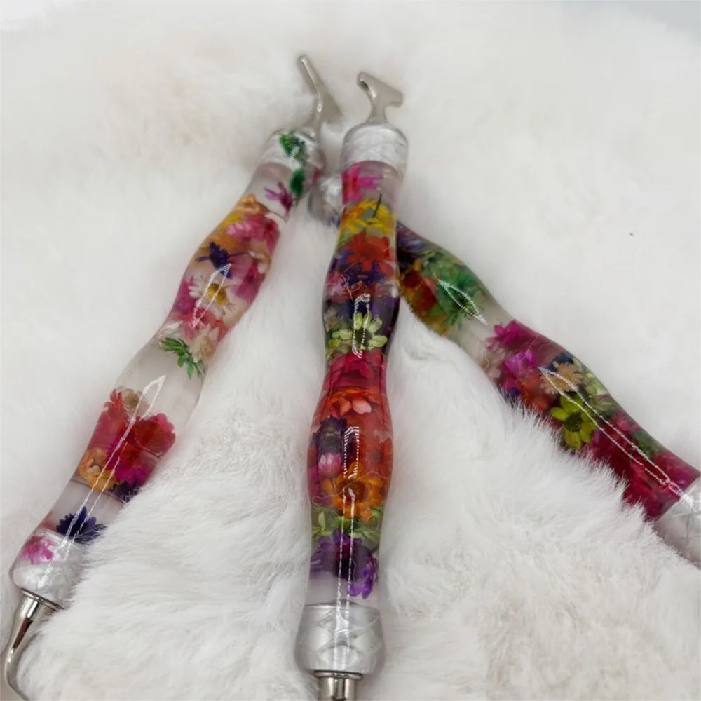 New Transparent Flower Resin Diamond Painting Pen12 Styles Stainess Steel Threaded Pen Tips Diamond Embroidery Tool Accessories