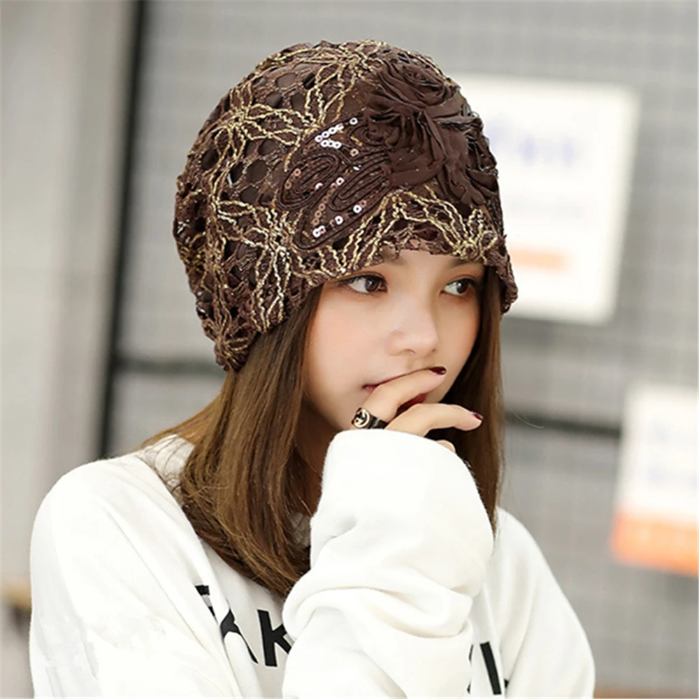 New Atyle Hot-selling Lace Butterfly Flower Toe Cap  Sweet Temperament Hedging  Embossed Dome Hat