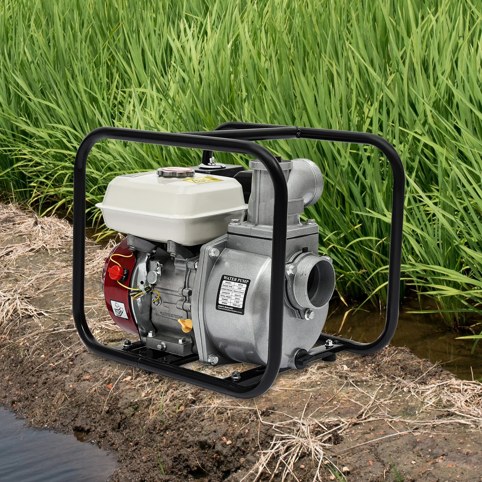 

3-дюймовый 4-тактный водяной насос с мощностью 7,5 л.с. 210CC. Насос для перекачки воды. Ручной водяной насос с бензиновым двигателем, используемый для орошения.