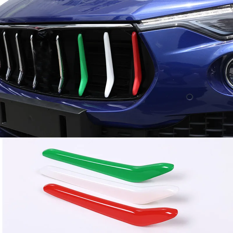 ABS Car Front Grill Decoration Strips Trim For Maserati Levante 2016-2021 For Ghibli 2014-2017 Car Accessories