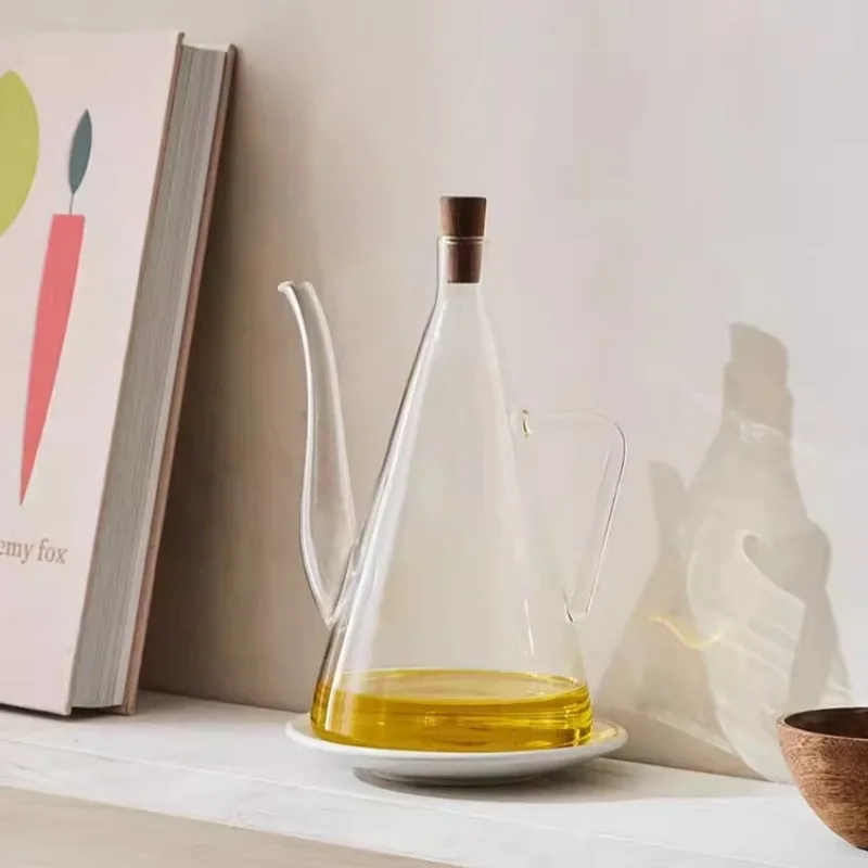 

TQH Glass oil pot Large capacity household kitchen soy sauce pot olive oil bottle kitchen storage