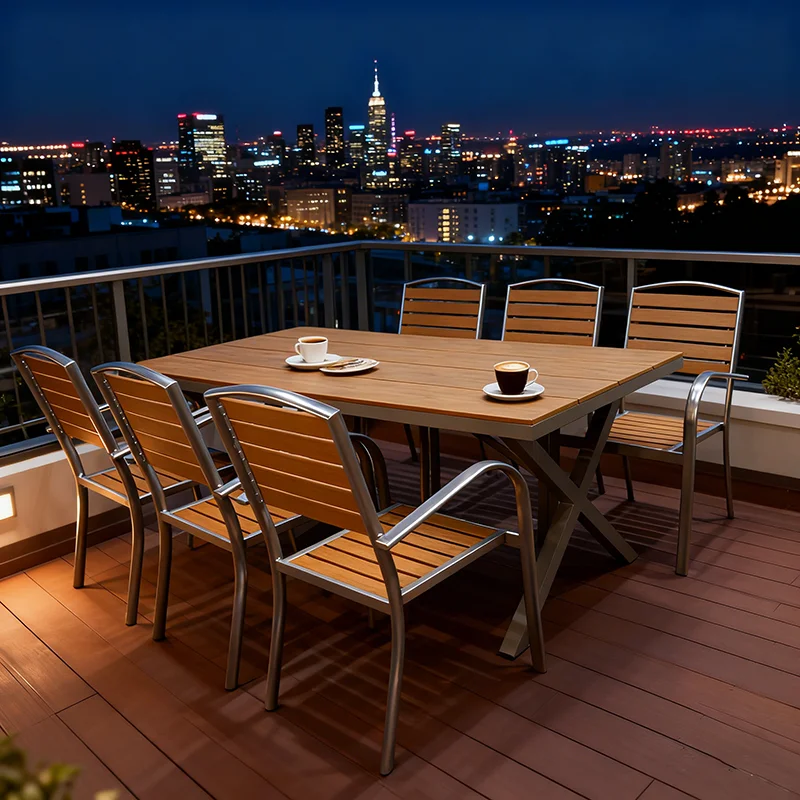 

Прочная уличная мебель, патио, садовый обеденный стол и стулья, современный отель