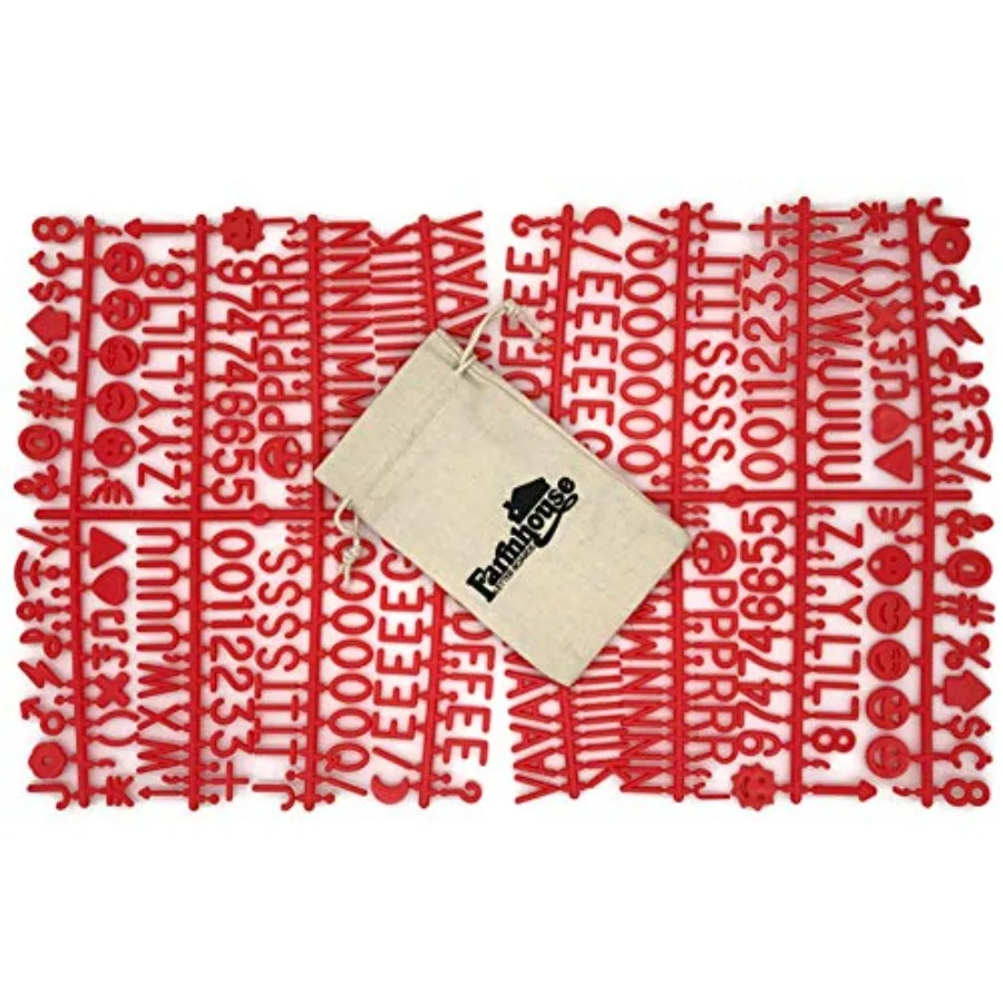 

Letter Set for Changeable Felt Letter Boards, 340 Characters Includes Symbols/ Emojis, Numbers, Punctuation and Burlap Storage