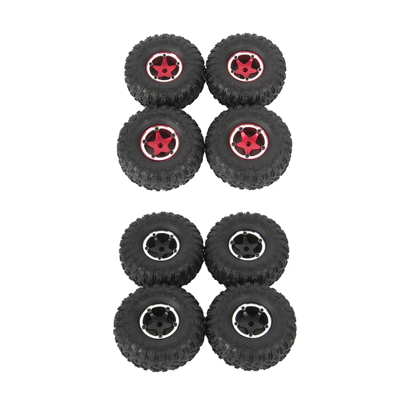 

4Pcs Metal Beadlock Wheel Rim And Rubber Tire Set For MN D90 MN90 MN98 MN99S 1/12 RC Car Upgrade Parts Accessories