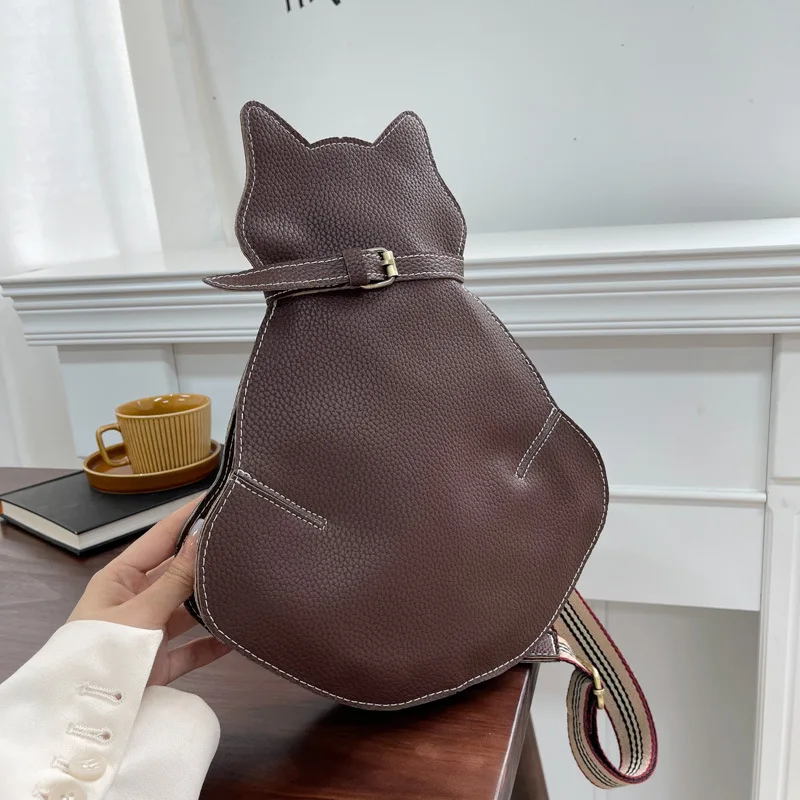 Children Messenger Bags Cute Cat Bag Fashionable Leather Retro Chest Bag Crossbody Bag Mother Kids Bags Girl Mochila Infantil