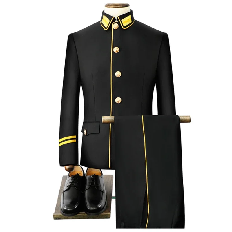 Security Guard Uniform Men Work Clothes Spring Autumn Business Suit Classic Hotel Concierge Workwear Jacket Pants Hat