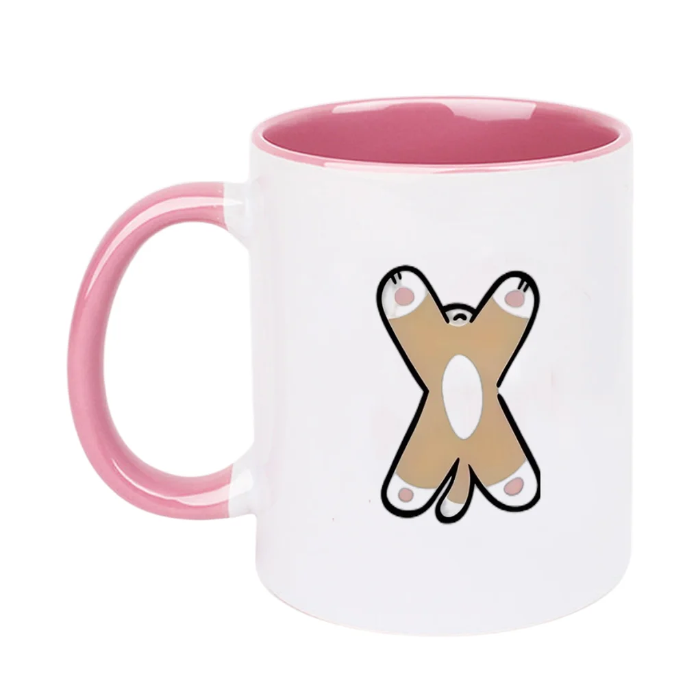 11oz Abstract X Pattern Ceramic Coffee Mug Creative Art Print Tableware for Home Party Holiday Present Christmas Birthday Family