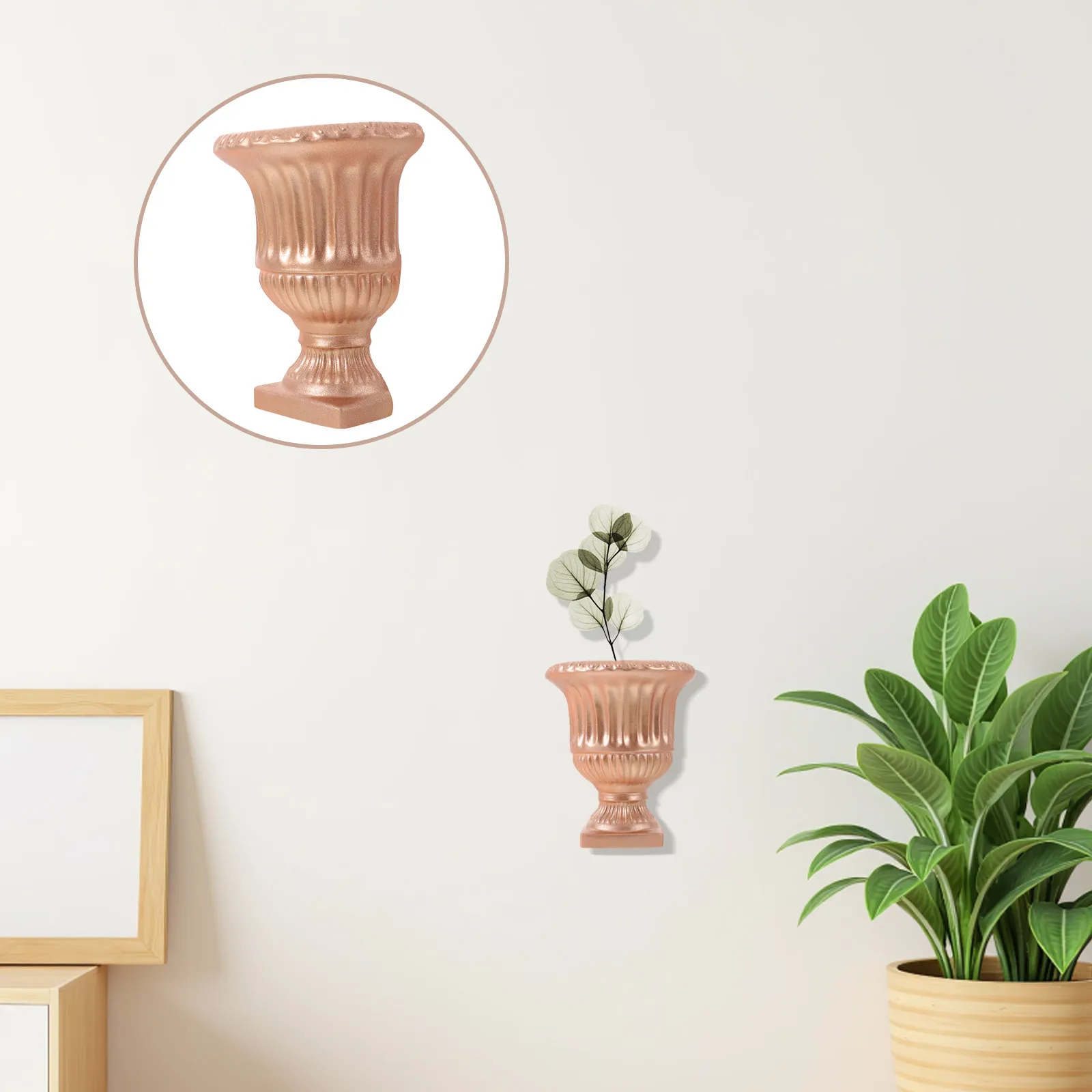 Mounted Gypsum Planter Artificial Flowers Decorative Holder Vase Rustic Floral Wall Vintage Indoor Home