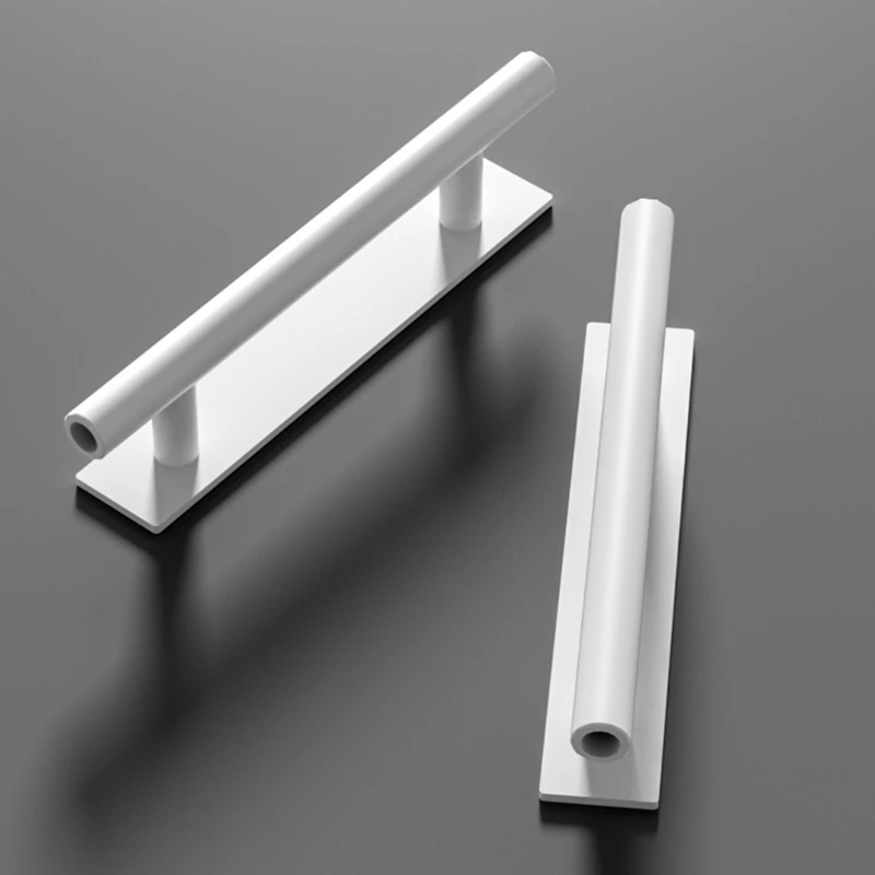 2 Pcs Self-Adhesive Cabinet Pull Universal Drawers Handle Plastic Furniture Handles for Windows Wardrobes Sliding Door