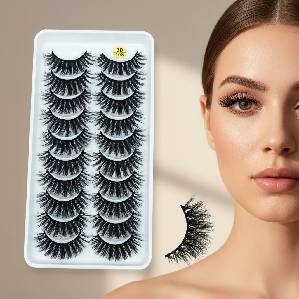 3D False Eyelashes full srips 10 Pairs Soft Thick Multi Layer Design For Daily And Party cosplay lash makeup - view 2