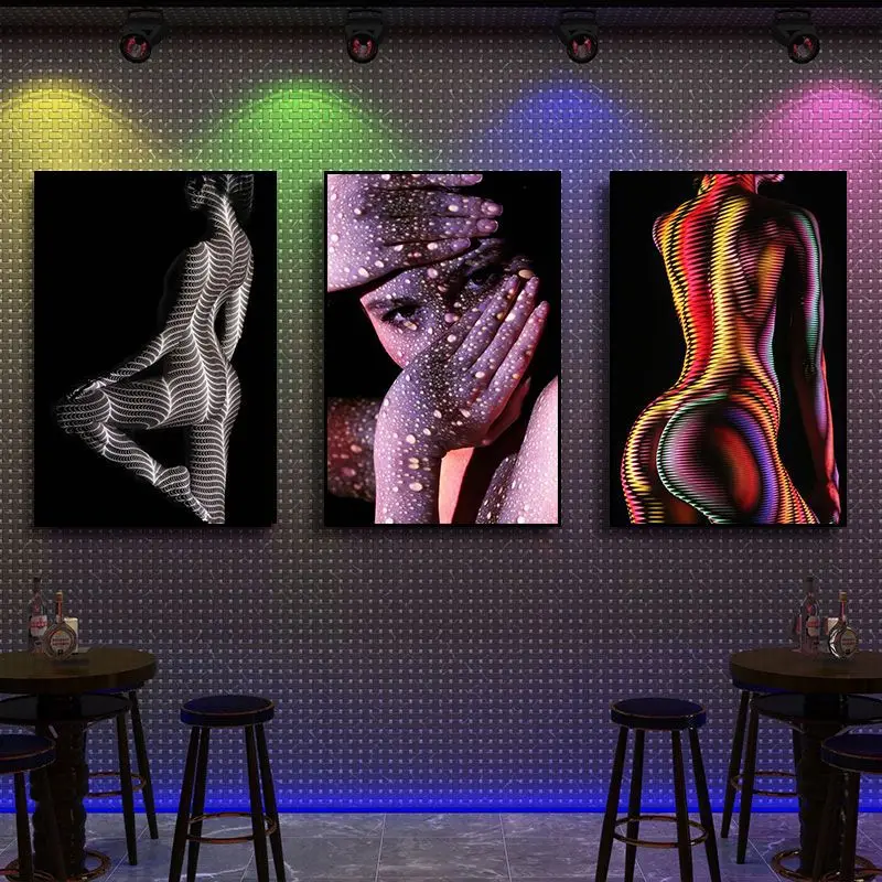 Scandinavian sexy beautiful woman abstract body art decoration living room bar bar nightclub canvas painting