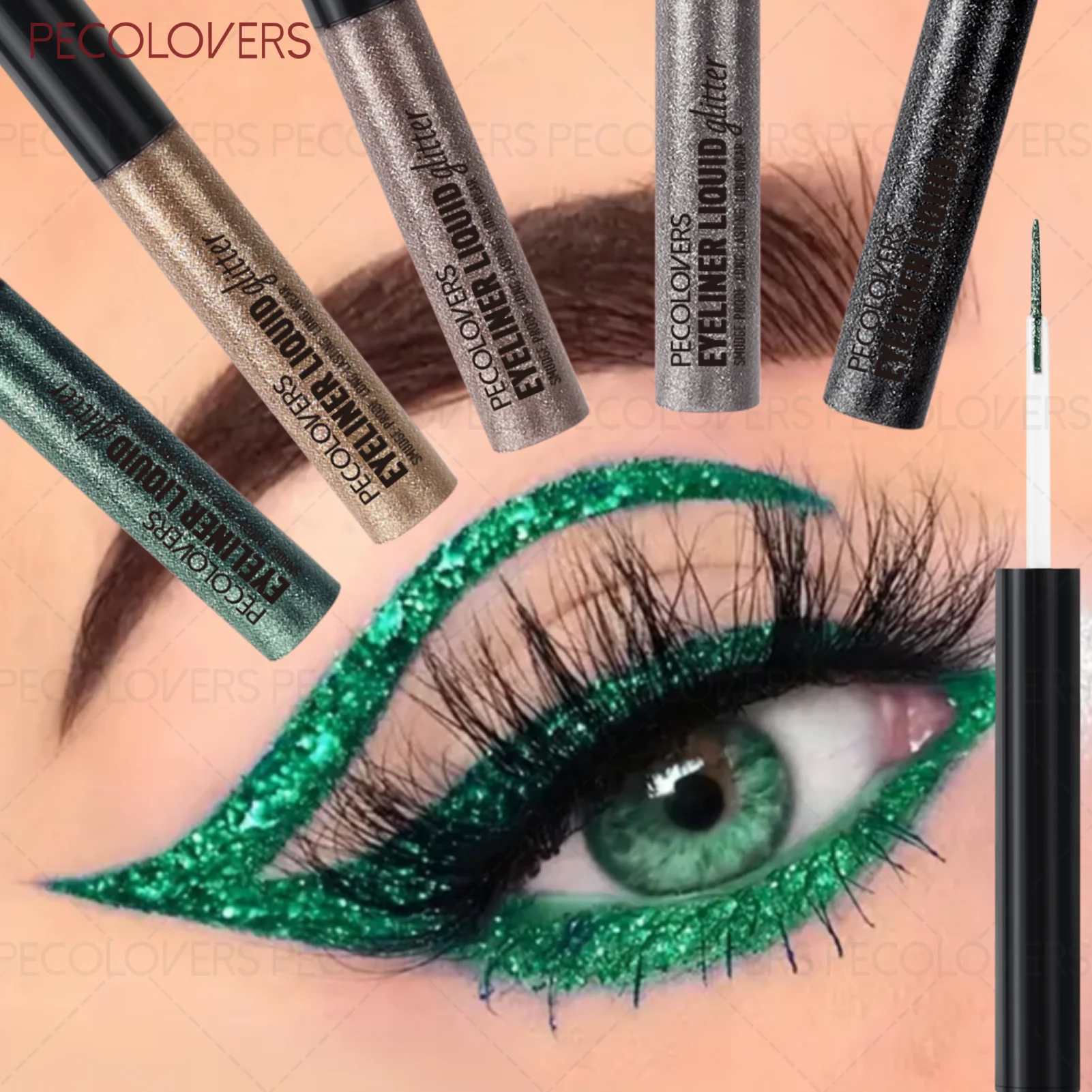 

1 шт. Цветная блестящая жидкая подводка для глаз, стойкий сияющий блеск, может использоваться как теневые румяна, для макияжа на музыкальных фестивалях и вечеринках