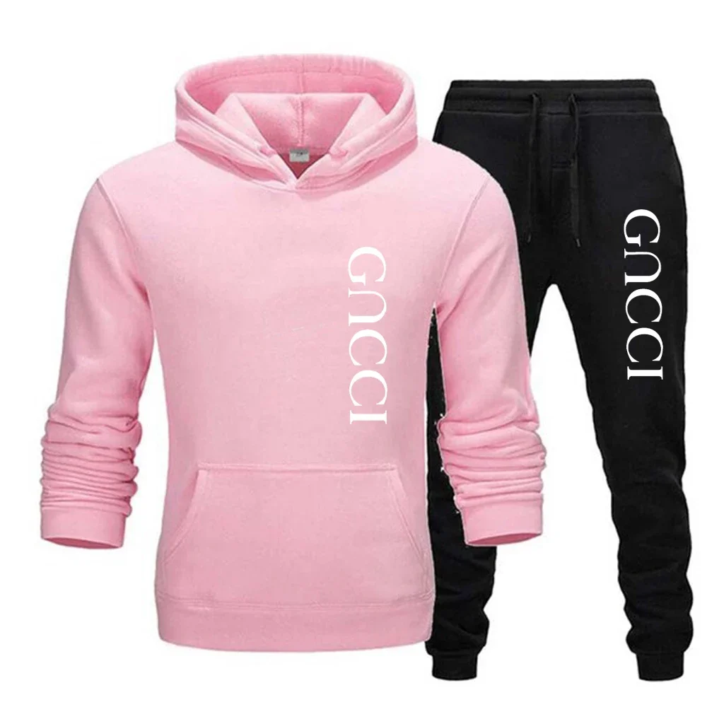 2025 New Men's Woman's Fashion Leisure Sportswear Outdoor Hoodie Set Sports Luxury Hoodie+Pants Set Clothing