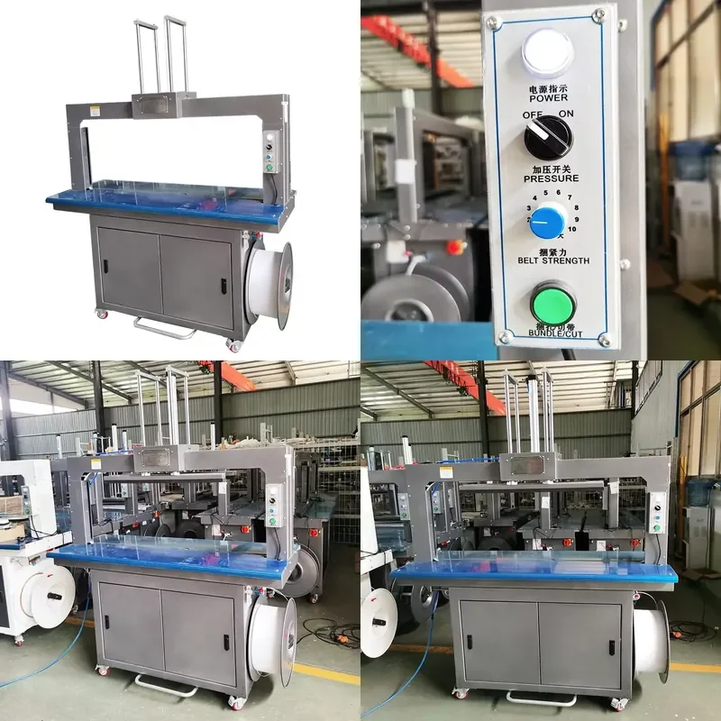 Semi-automatic PP Belt Strapping Machine with Pressure Device for Corrugated Box Packaging