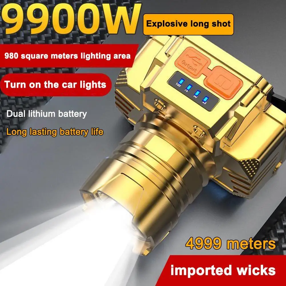 

1pc Powerful LED Headlamp Super Bright Head Mounted Flashlights USB Rechargeable Emergency Light Outdoor Camping Cycling Lamp