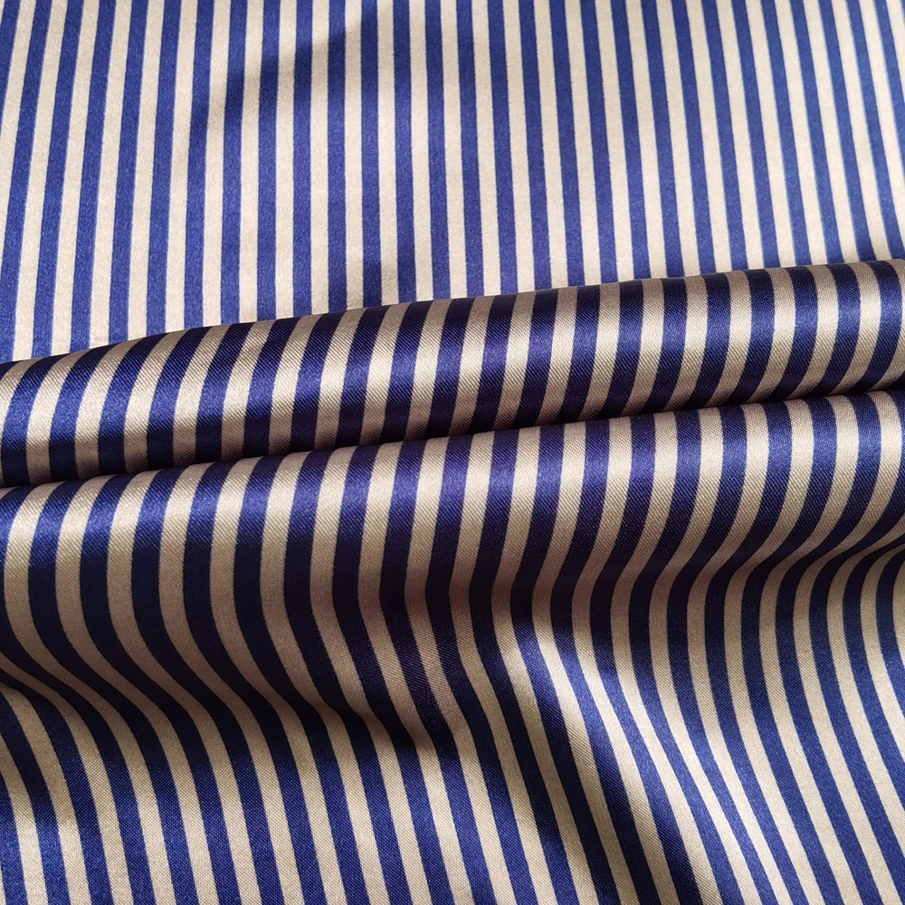 Satin-Stoff 58 Zoll Breit | 2 Meter | 5 Meter | Gestreiftes Material Futterstoff Seidiger Satin Großhandel – Detail 11