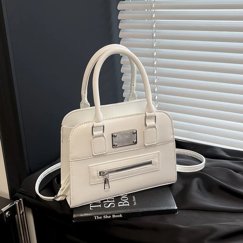 

Роскошная однотонная большая сумка 2025 года, текстурированная сумка через плечо для женщин, шикарная сумка через плечо с верхней ручкой, элегантная модная сумка через плечо ​