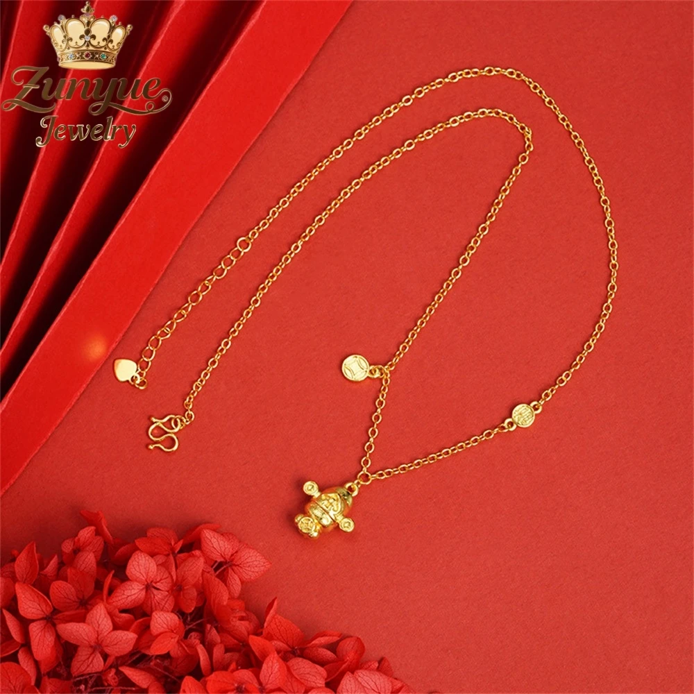 

High-End Sand Gold Little God Of Wealth Necklace Luxury Quality Jewelry Best Selling Fashion Jewelry Exquisite Charms Popular